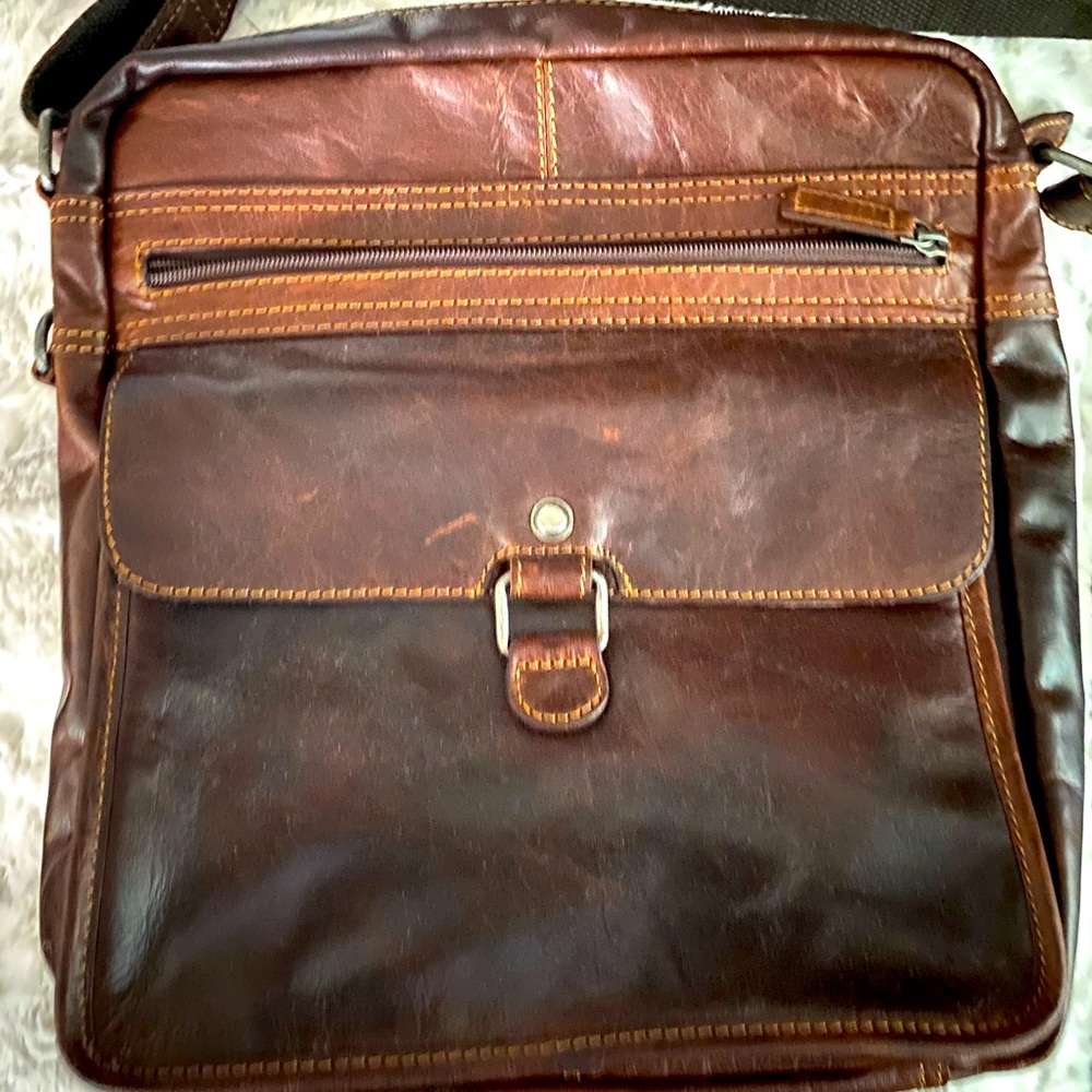 Jack Georges Leather Crossbody Bag- (UNISEX)